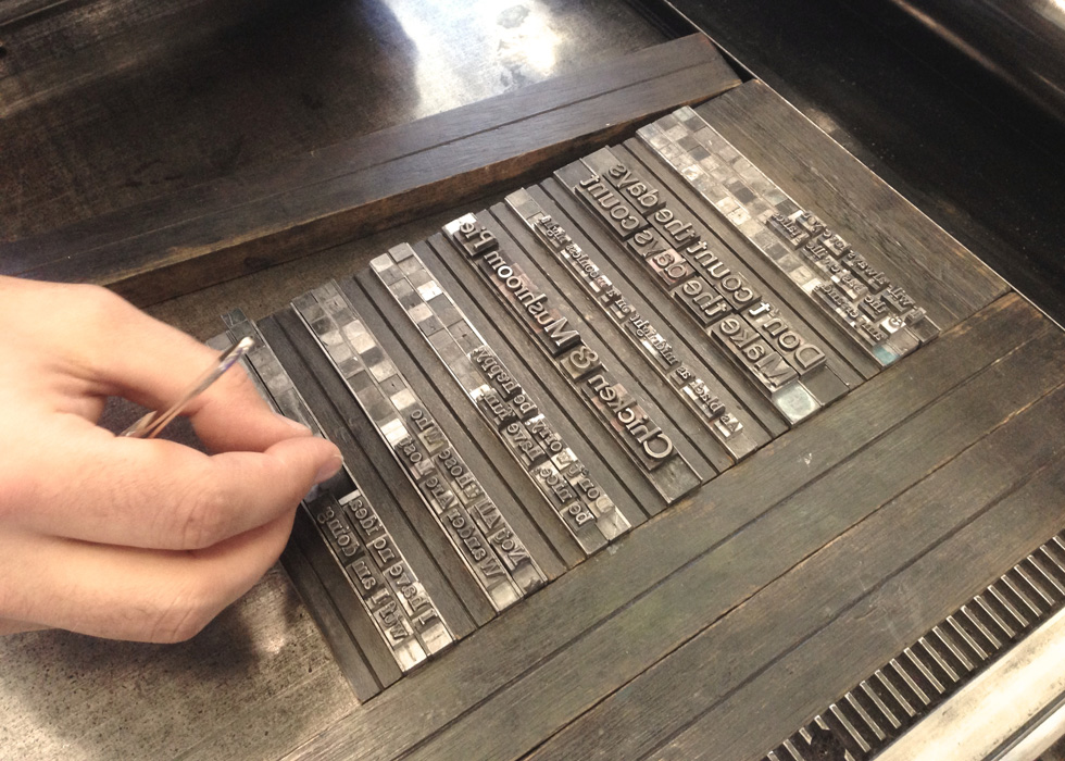 Moving our type over to the press