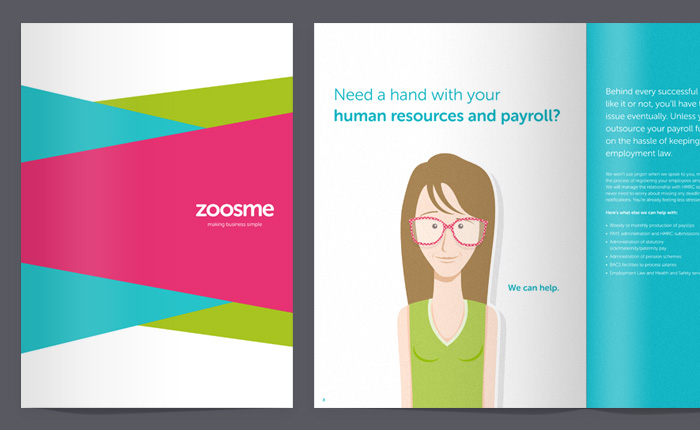 New Zoosme brochure cover and spread