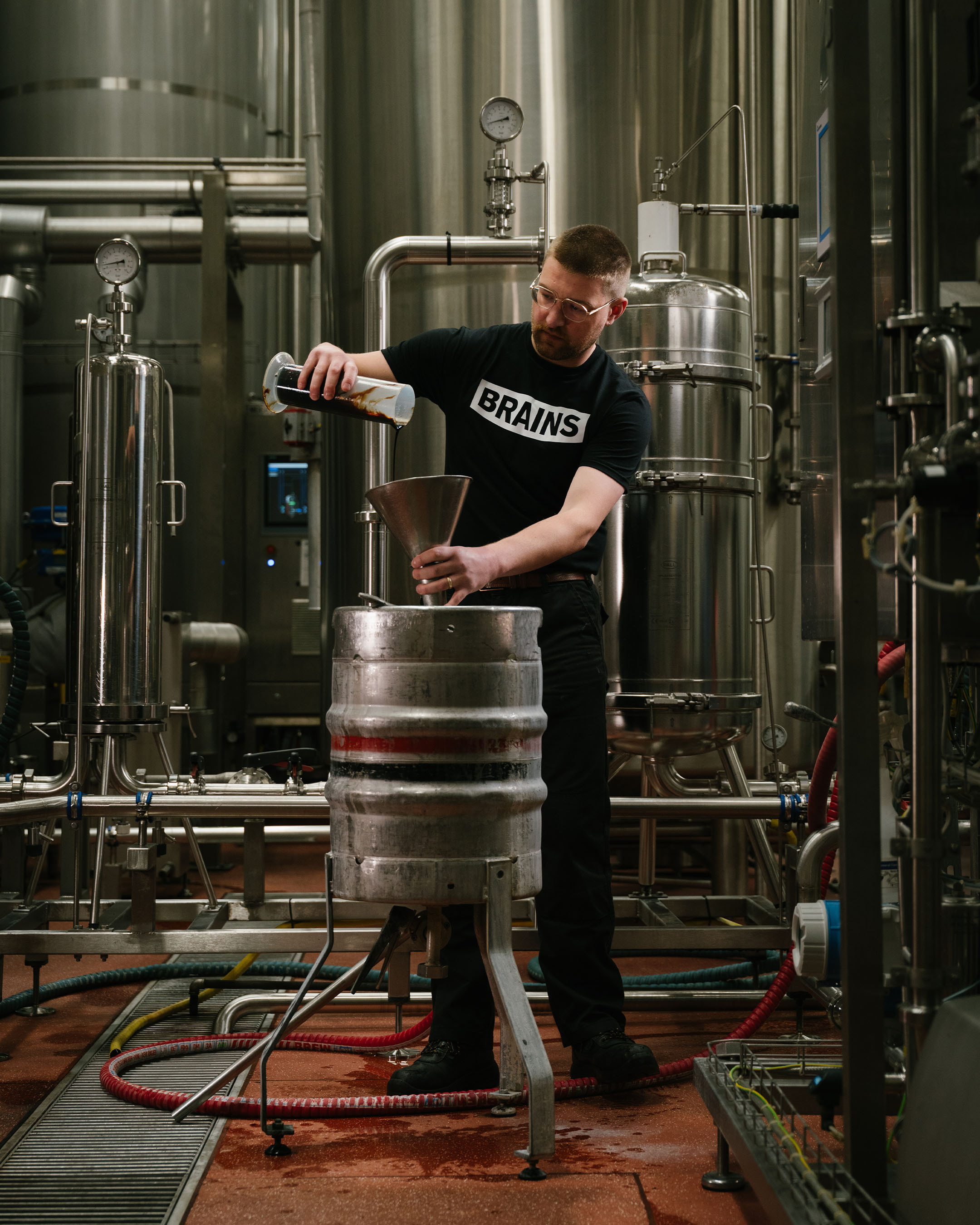A man working in a brewery