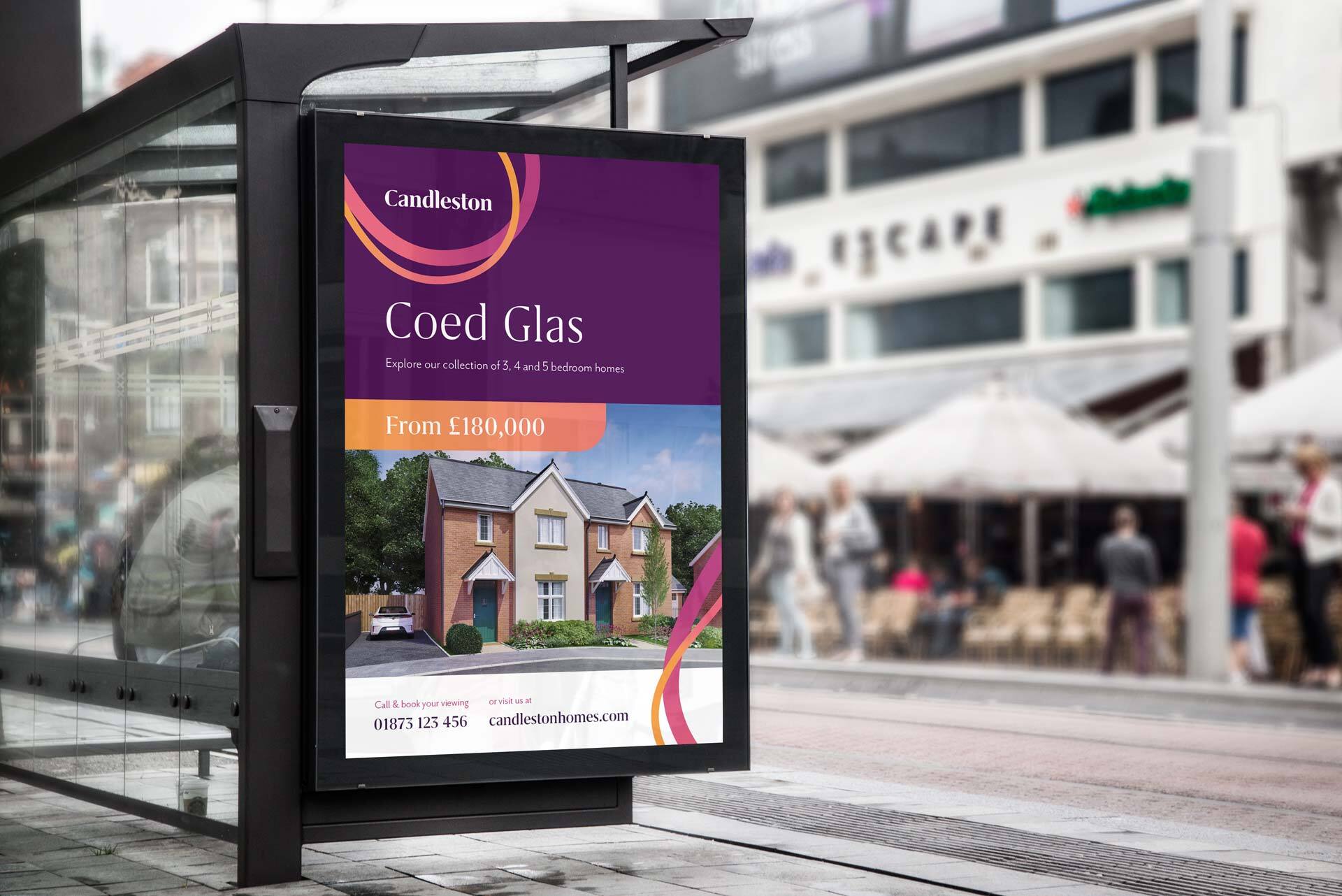 candleston bus stop advert, advertising a home for sale