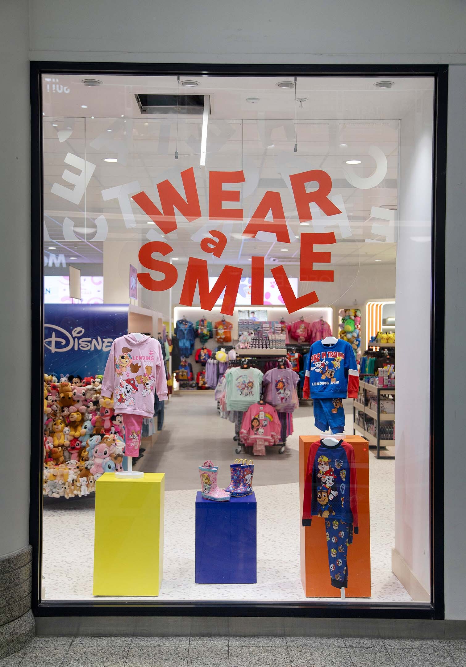 wear a smile printed on the window