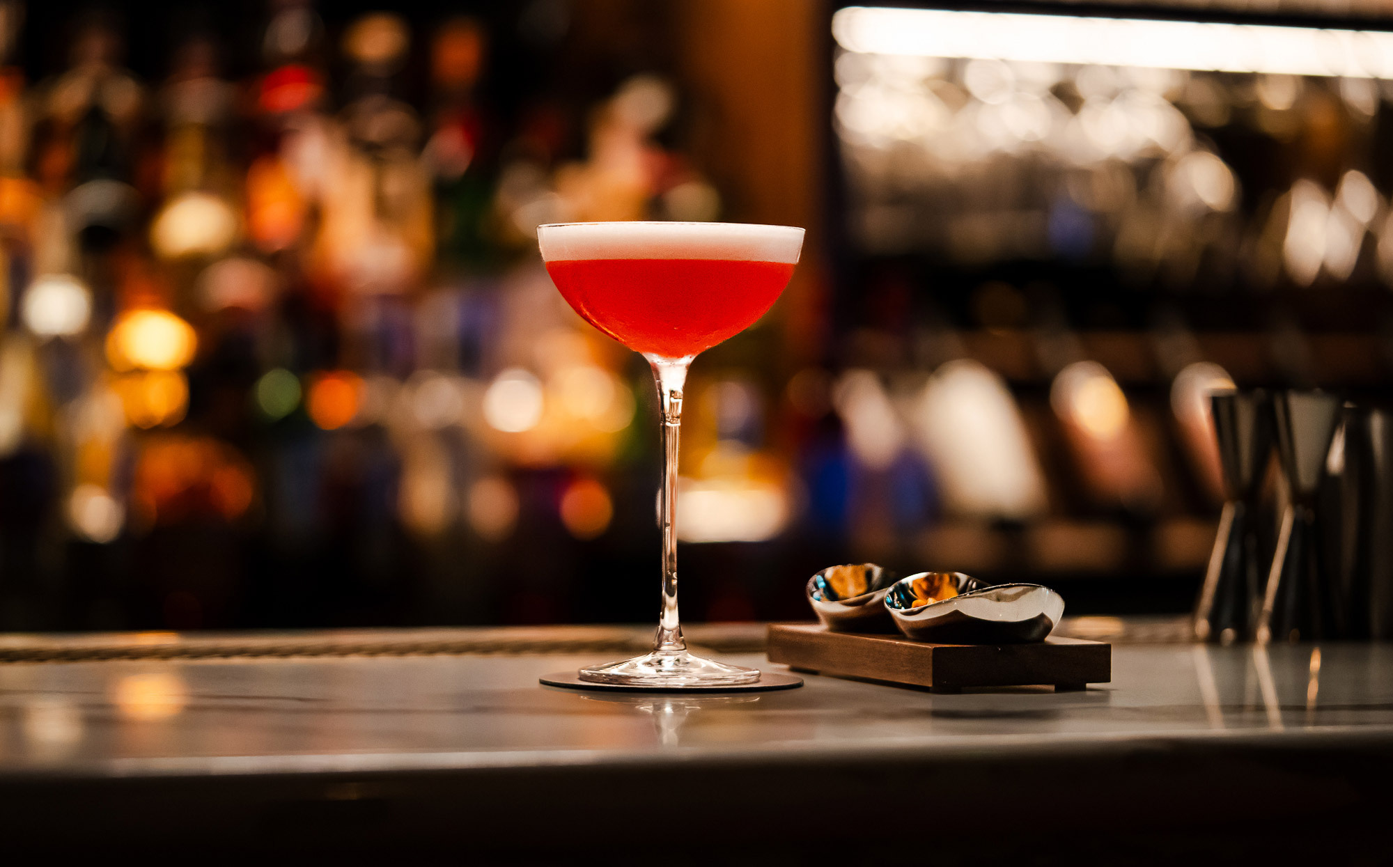 A cocktail on the bar