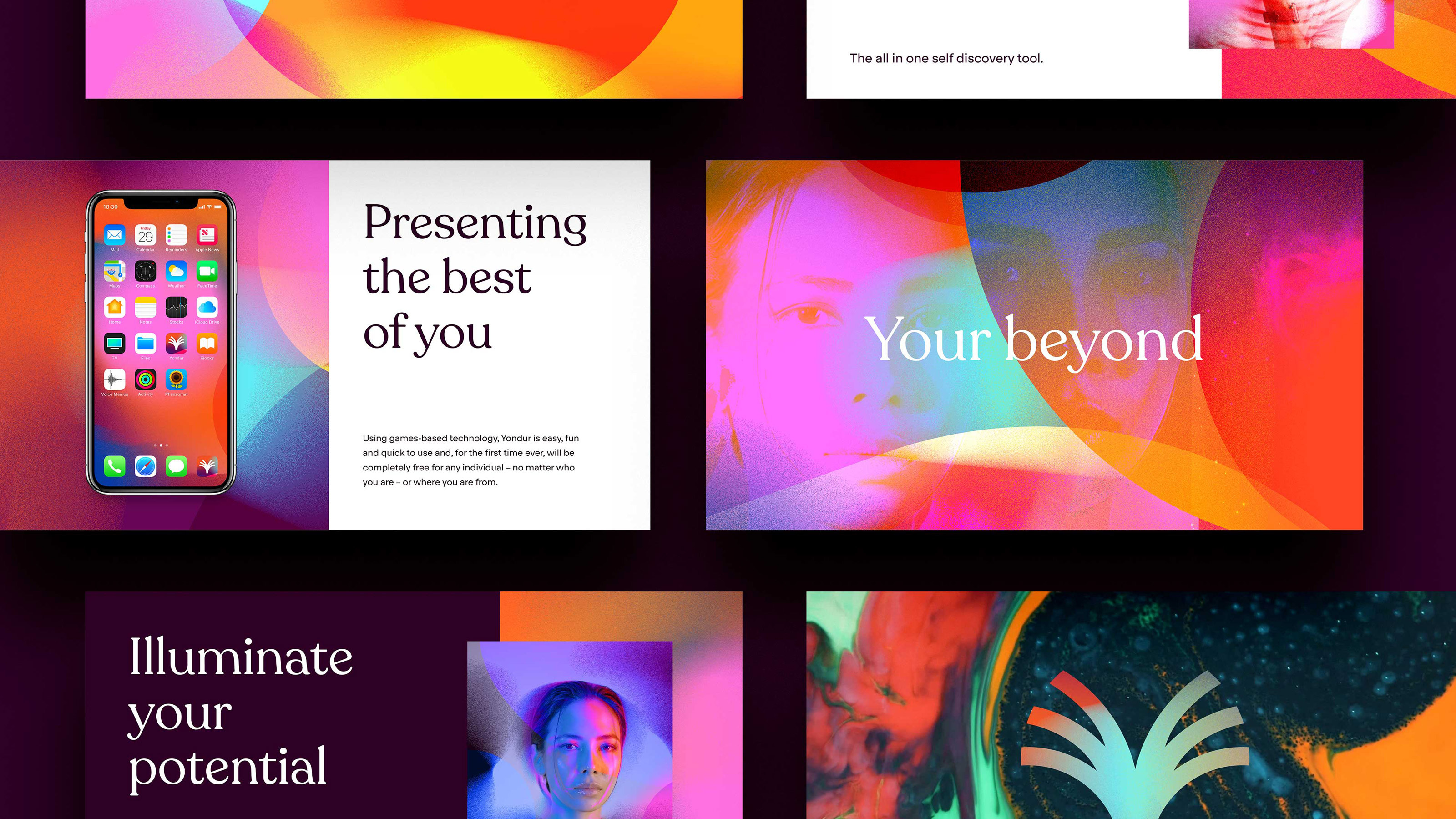 Examples of the brand design work for Yondur