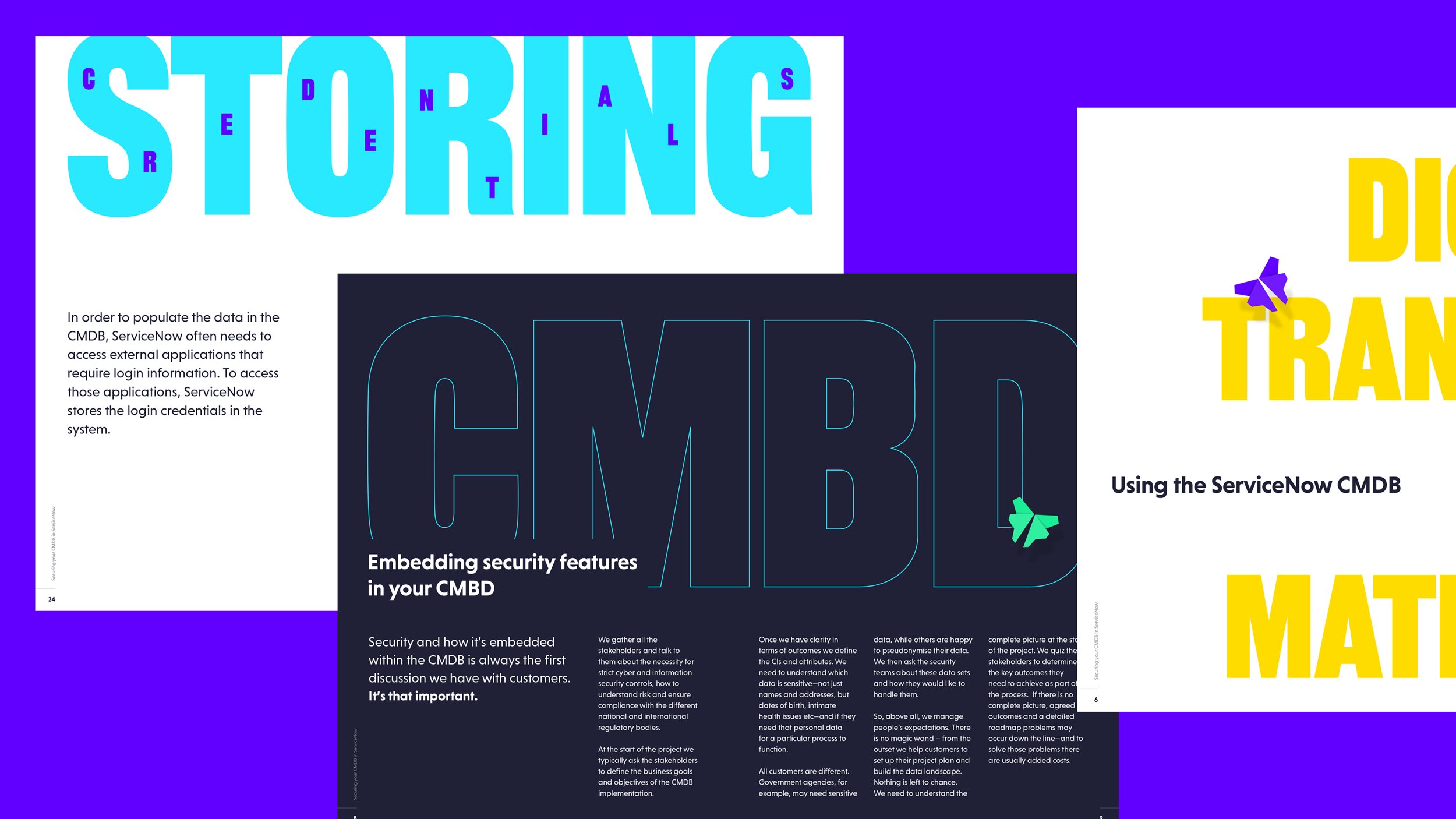 Examples of the FlyForm design including the butterfly logo