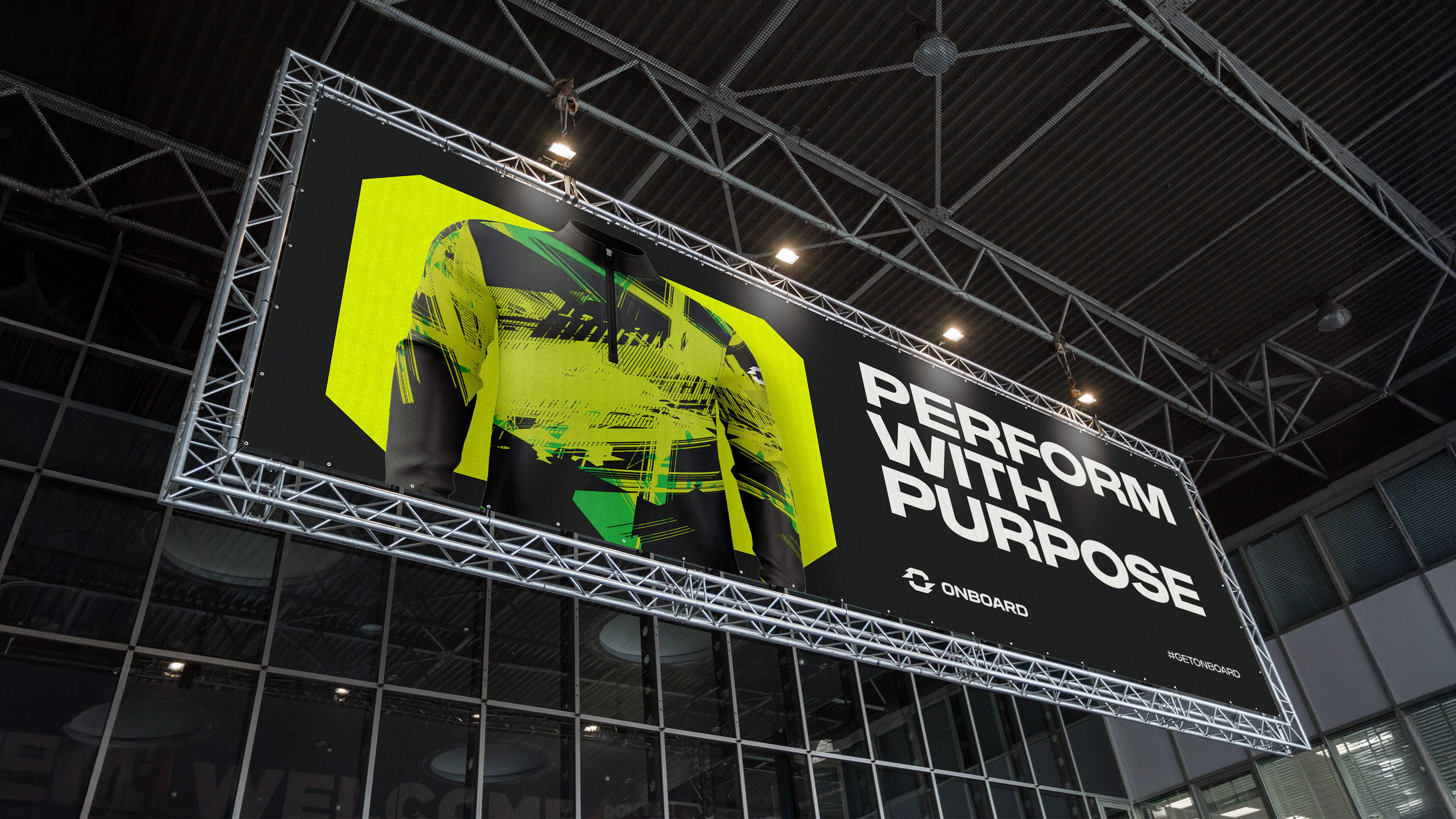 Product on a large event billboard