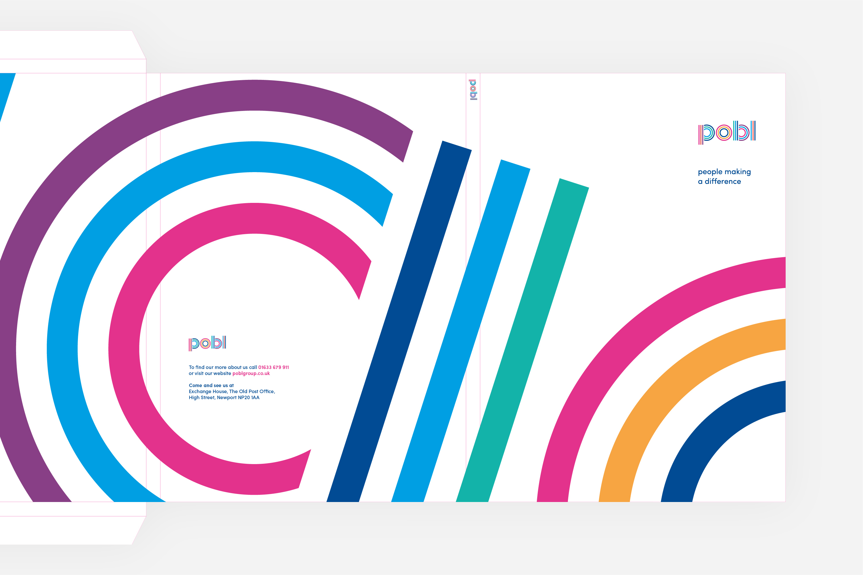 pobl branding applied to a folder