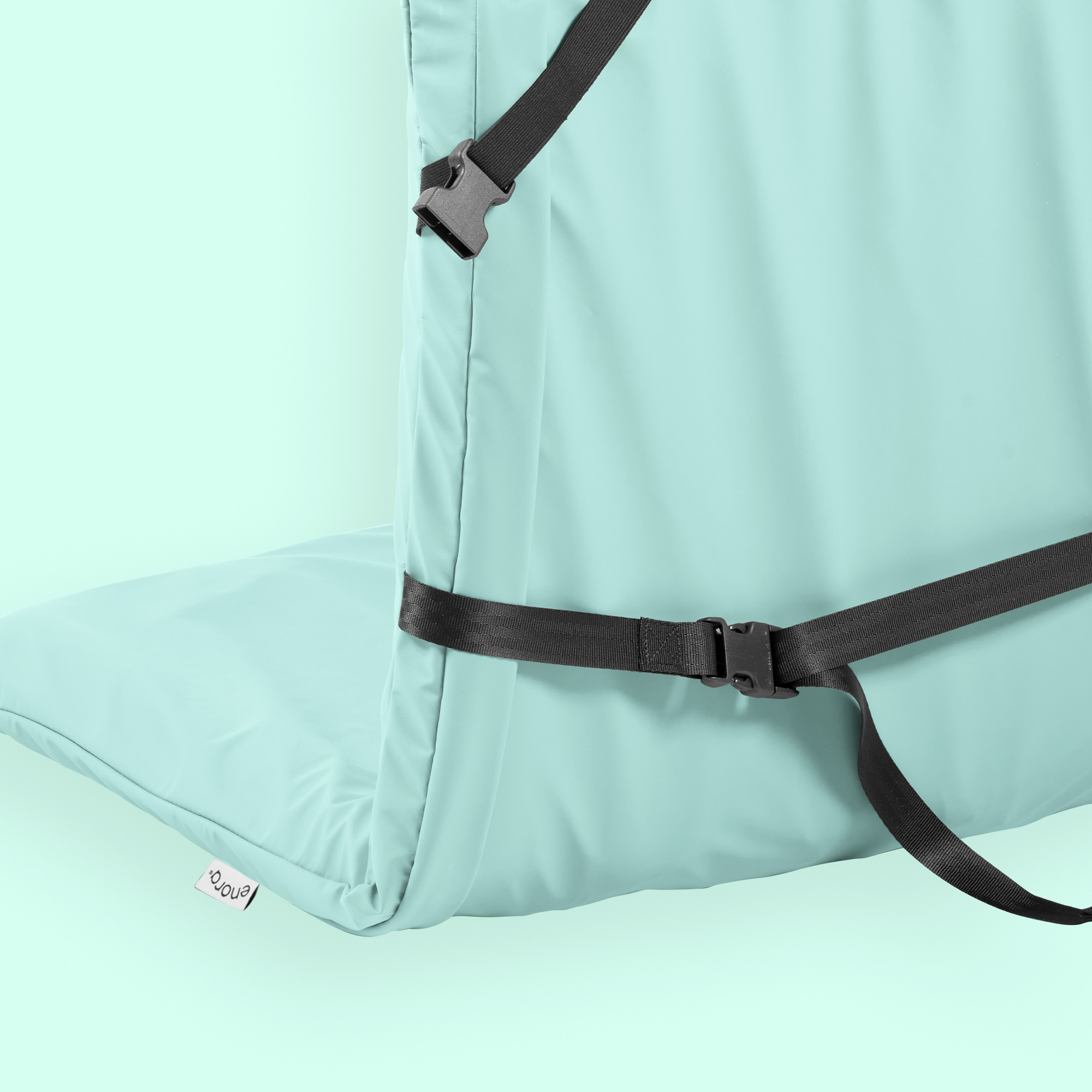 close up of the enora green wheelchair cusion