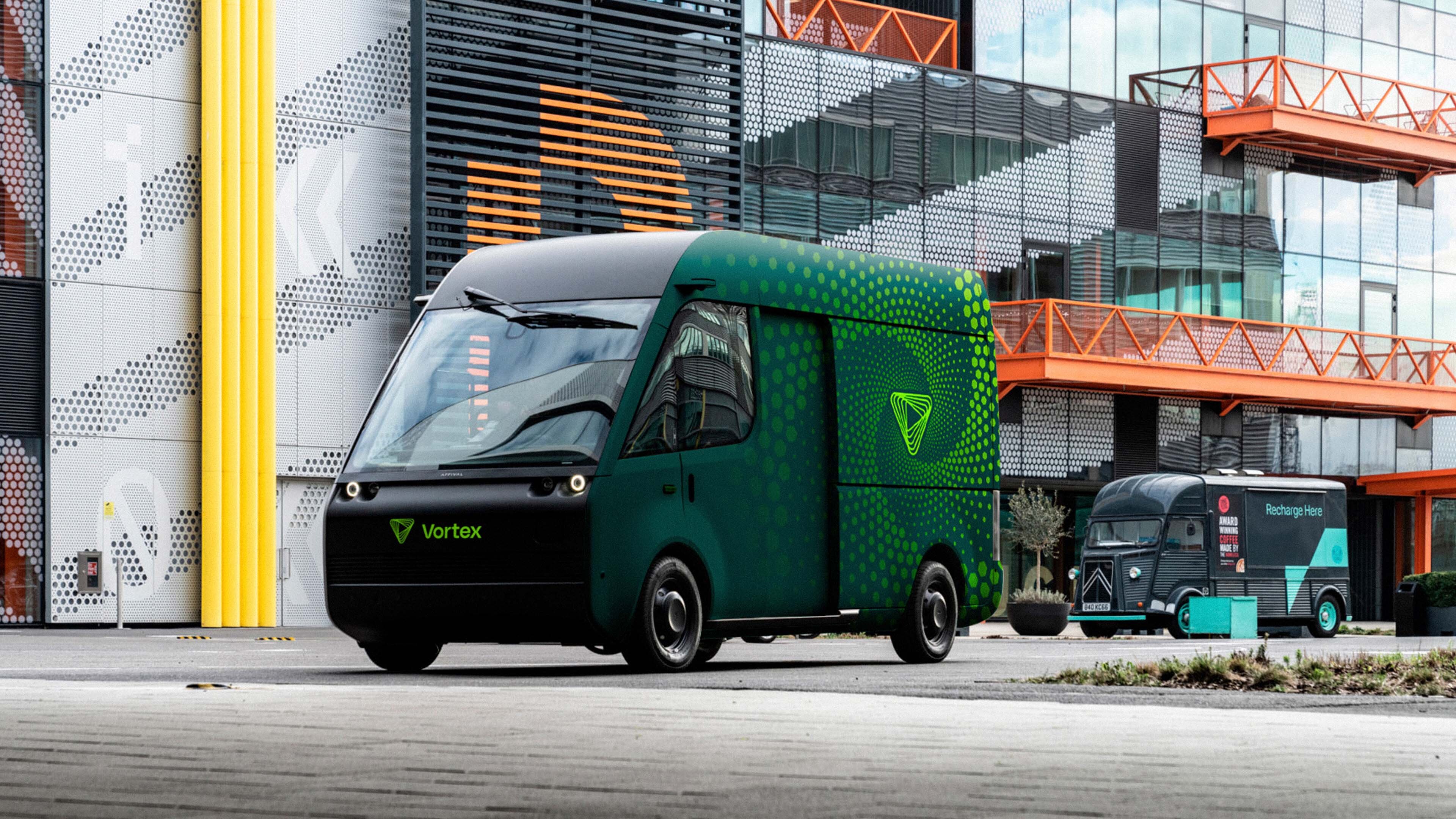 Vortex branding electric work van