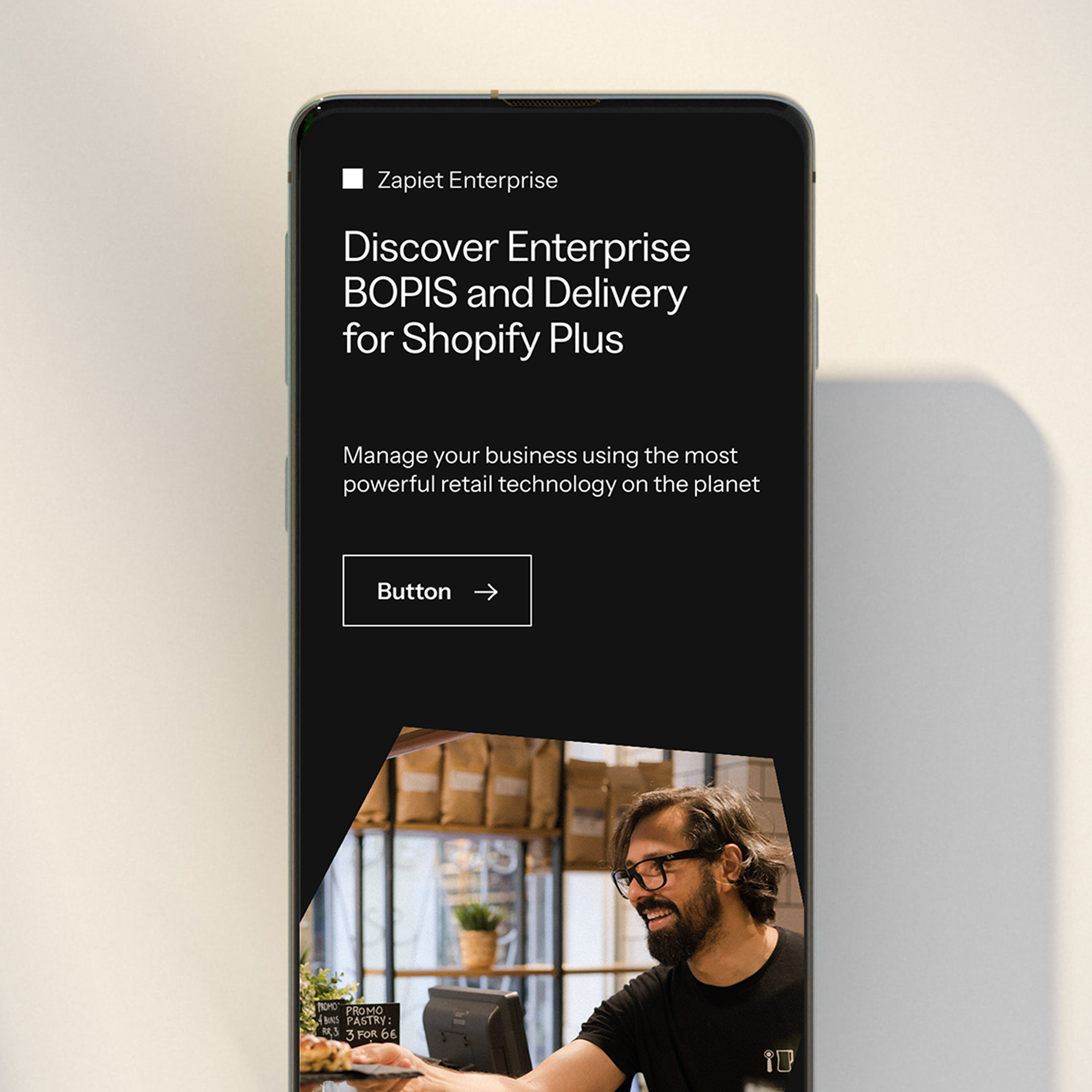 A section of website displayed on a mobile phone