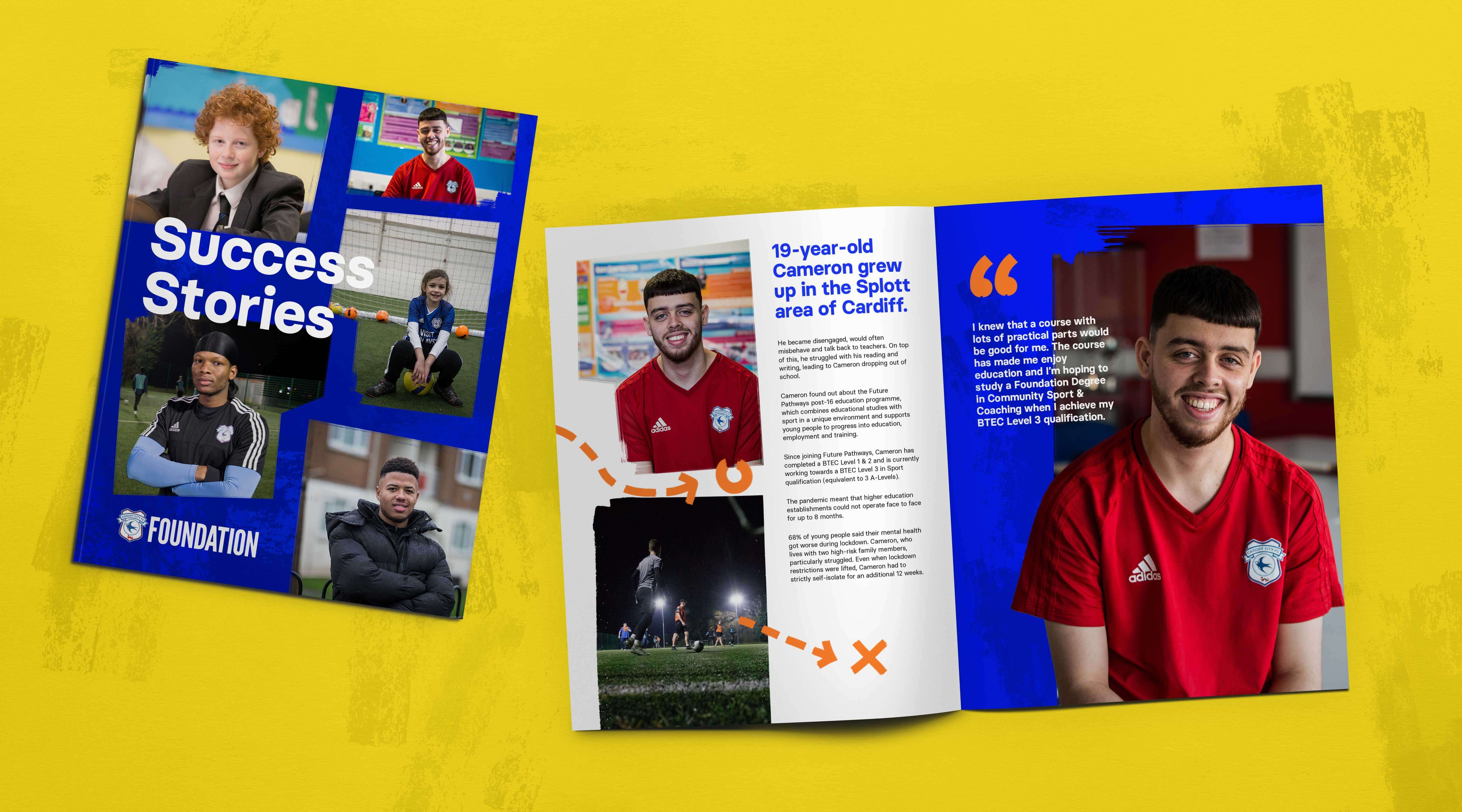 A booklet design for success stories from children and young people involved in ccfc foundation