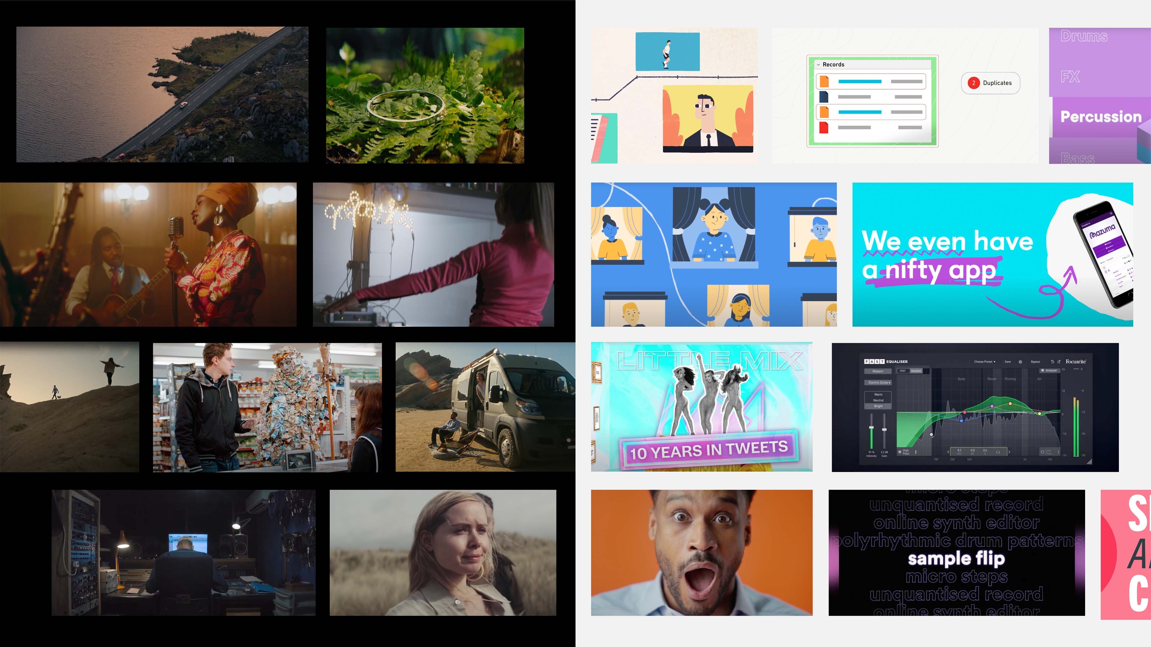 a comparison of the video content and film commericial videos